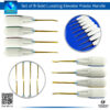 : "Set of 8 Gold Luxating Elevators with Plastic Handles for Tooth Extractions"