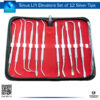 Sinus Lift Elevators Periosteal Set of 11 with Silver Tips - Dental Surgical Tools