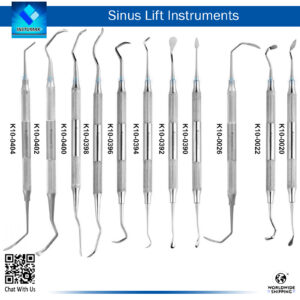 Sinus Lift Elevators Kit of 11 with Lightweight Handles - Dental Surgical Instruments