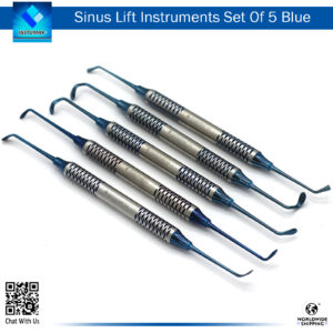 Sinus Lift Instruments Set of 5 (Blue) – Precision Tools for Sinus Lift Procedures in Dental Surgery"