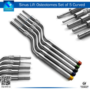 Sinus Osteotomes Concave Standard Set of 5 Curved - Dental Instruments for Bone Elevation and Sinus Augmentation