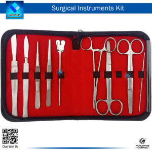 "Minor Surgery Suture Kit 9pcs with Pouch - Essential Surgical Instruments"