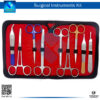 "Surgical Dissecting Instruments Kit 9pcs with Leather Pouch for Precise Surgical Procedures"