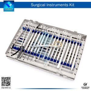"Microsurgery Instruments Kit Sinus Lift Periodontal 19pcs with Cassette for Professional Use"