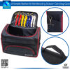 Ultimate Barber Hairdressing Tools Carrying Case in Black with Red Piping