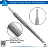 "Scalpel Handle Fixed Round for secure blade attachment in surgical procedures"
