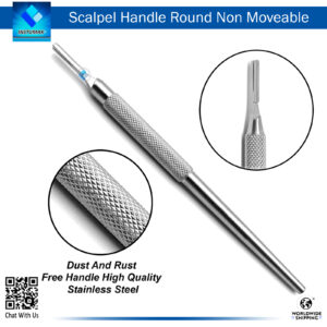 "Scalpel Handle Fixed Round for secure blade attachment in surgical procedures"