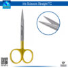 "Iris Straight Scissors with TC Inserts for Precision Surgical Cutting"