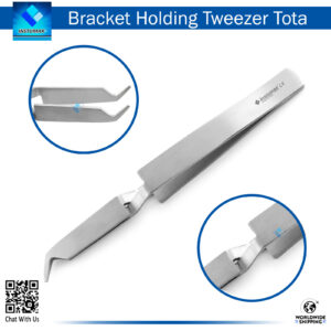 Dental Orthodontic Bracket Holding Tweezer with Angled Tip
