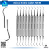 "INSTUMAX 204S sickle scaler dental instrument with hollow handle – double-ended posterior scaler for supragingival calculus removal and periodontal hygiene, CE certified stainless steel"
