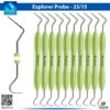 "INSTUMAX UNC15/23 dental probe explorer set with green silicone handles for periodontal diagnostics"