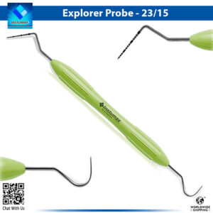 Dental Probe Explorer UNC15/23 Green Silicone Handle