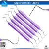 "5pcs INSTUMAX UNC15/23 dental probe explorer set with color-coded 1-15mm markings and #23 Shepherd's Hook tip – stainless steel periodontal probe for pocket depth and caries detection"