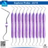 "INSTUMAX UNC15/23 dental probe explorer set with color-coded 1-15mm markings and #23 Shepherd's Hook tip – stainless steel periodontal probe for pocket depth and caries detection"
