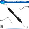 Close-up of the Professional Dental Probe & Explorer Set, featuring UNC15/23 double-ended periodontal instruments with color-coded 1-15mm graduated markings on blue silicone handles for precise pocket depth measurement and surface exploration, ideal for dentists, hygienists, and dental schools, with premium stainless steel construction.
