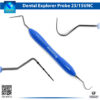 Professional Dental Probe & Explorer Set, featuring UNC15/23 double-ended periodontal instruments with color-coded 1-15mm graduated markings on blue silicone handles for precise pocket depth measurement and surface exploration, ideal for dentists, hygienists, and dental schools, with premium stainless steel construction.