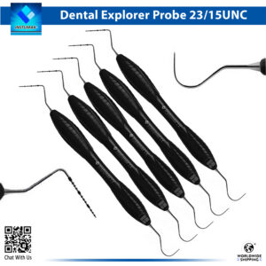 Professional Dental Probe & Explorer Set - UNC15/23 Periodontal Instruments with 1-15mm Color-Coded Markings & Blue Silicone Handles for Dentists, Hygienists & Dental Schools